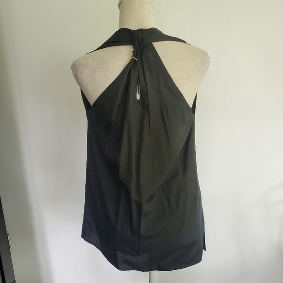 Helmut Lang Black Scoop Neck Halter Knot Tank Top - Picture 3 of 10